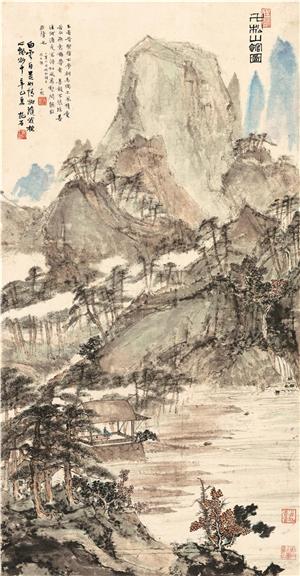 掛軸 紅樹青山